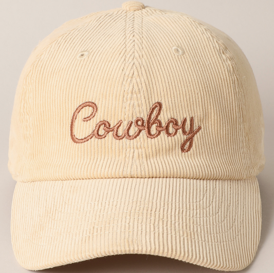 Corduroy Embossed Cowboy Dad hat