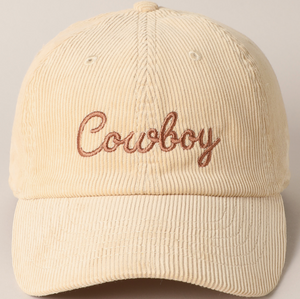 Corduroy Embossed Cowboy Dad hat