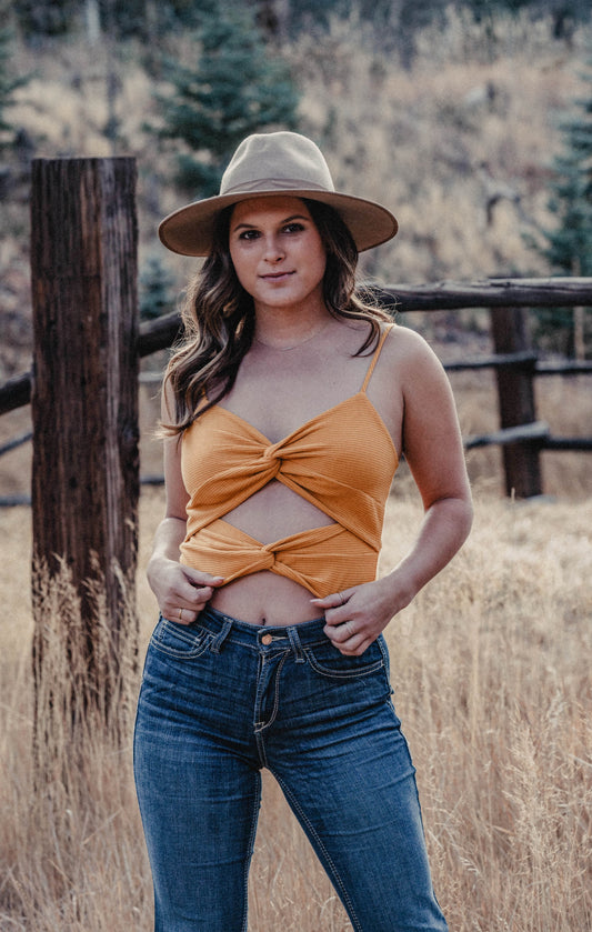 Ella Top in Mustard Yellow