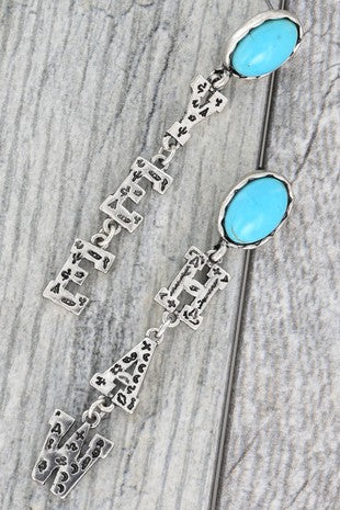 YeeHaw Turquoise Long Drop Earrings